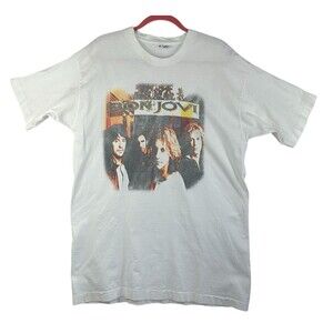 Vintage Bon Jovi Tour 1995 Single Stitch Graphic T-Shirt White Unisex Size XL